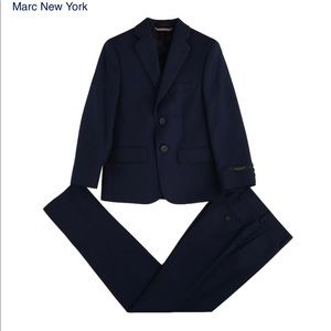 Boys Navy Blue Andrew Marc Suit Set